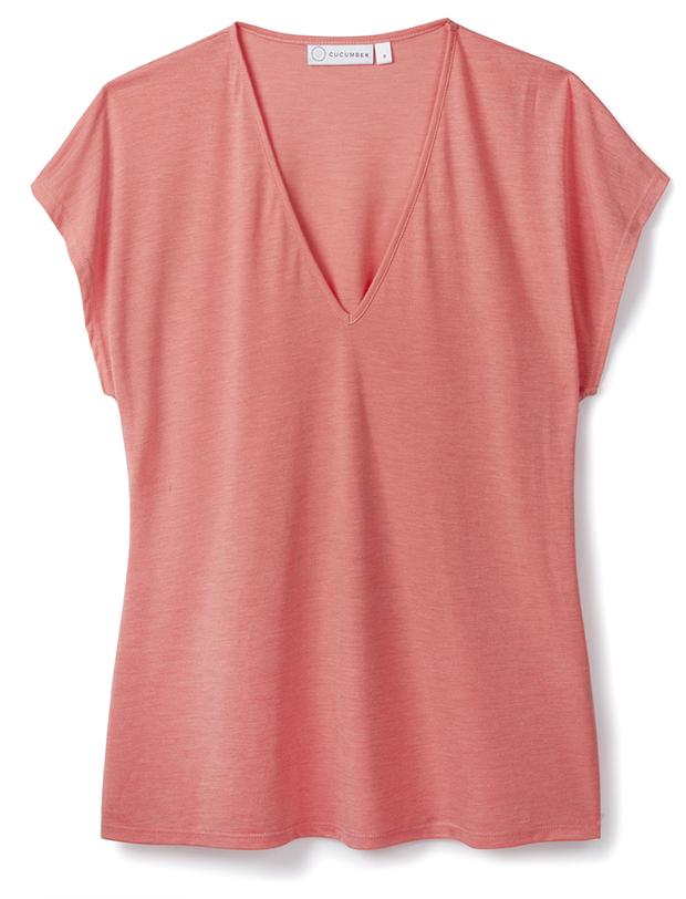 Coral V Neck Top 37.5® Technology Jersey