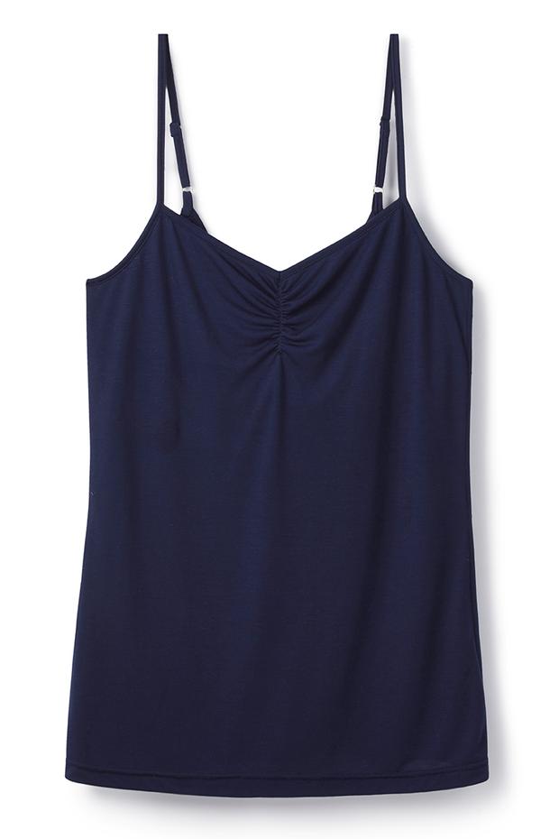 cooling-clothing- navy-strappy-top-built-in-bra-shelf-Cucumber-Clthing