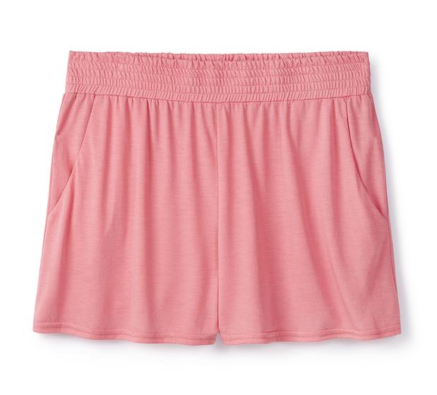 Raspberry Shirred Shorts in 37.5® Technology Jersey