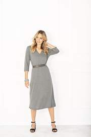 grey v neck dress