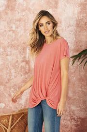 Coral Drape Knot Tee in 37.5® Technology Jersey